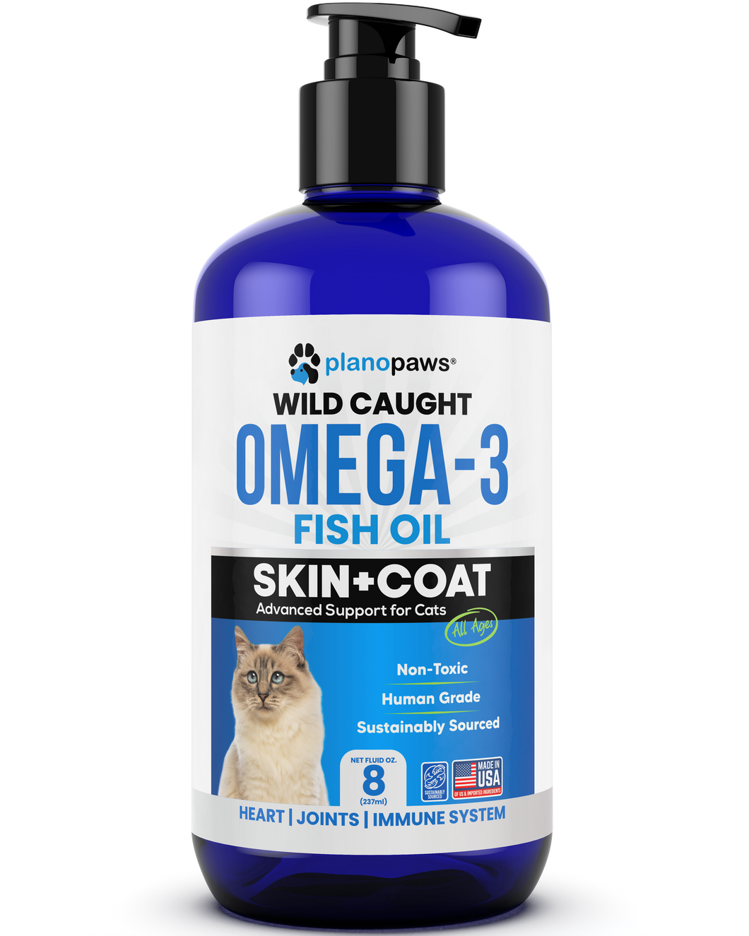 Omega 3 Fish Oil for Cats - 8 Oz
